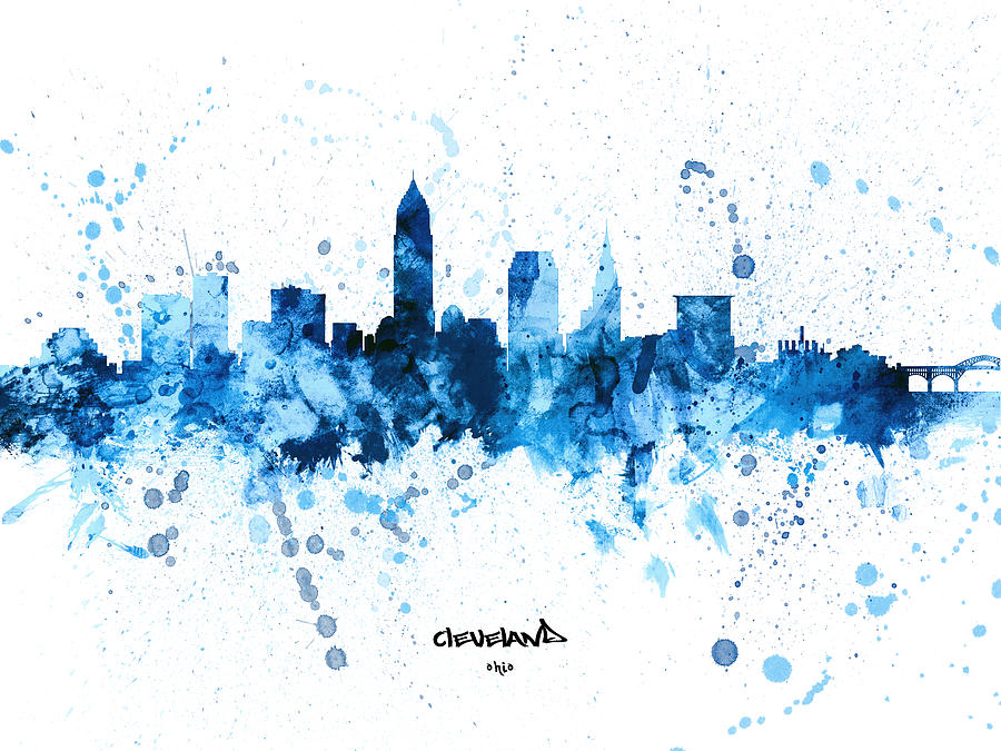 Cleveland Ohio Skyline #30 Digital Art by Michael Tompsett