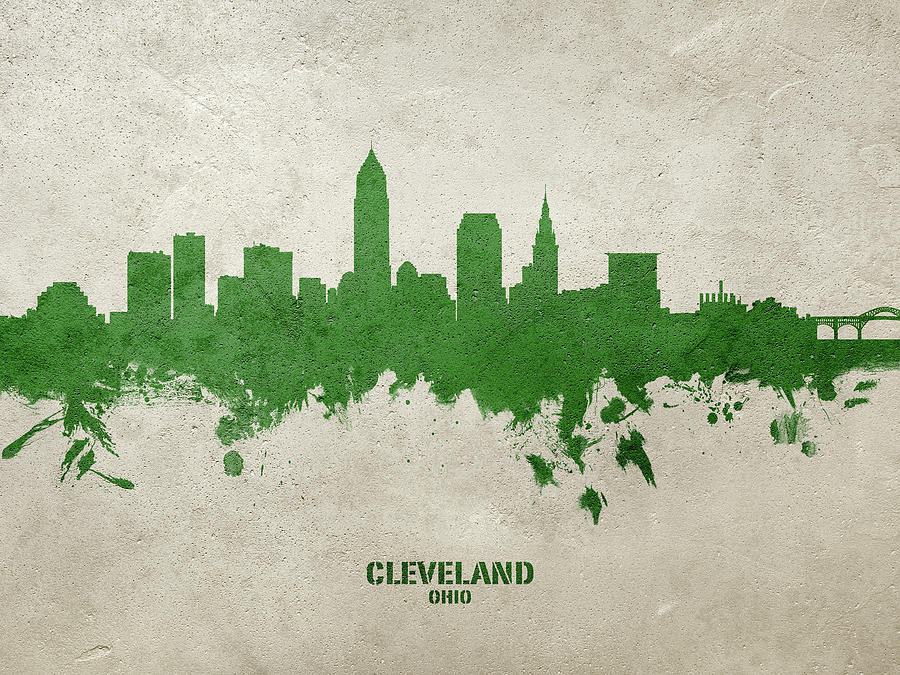 Cleveland Digital Art - Cleveland Ohio Skyline #38 by Michael Tompsett