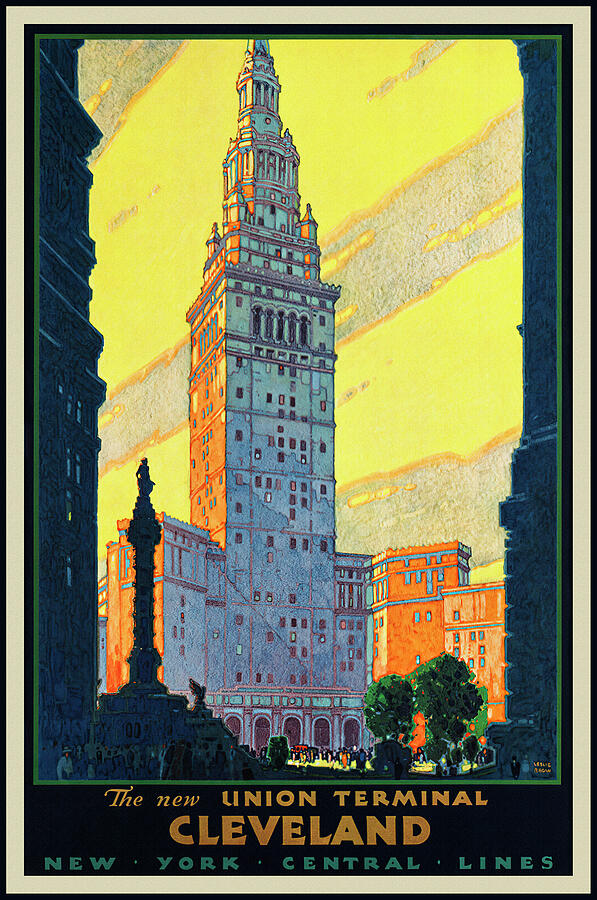 Cleveland Ohio Vintage Retro Travel Poster Drawing by Carol Japp Cleveland Ohio Vintage Retro Travel Poster Drawing by Carol Japp
