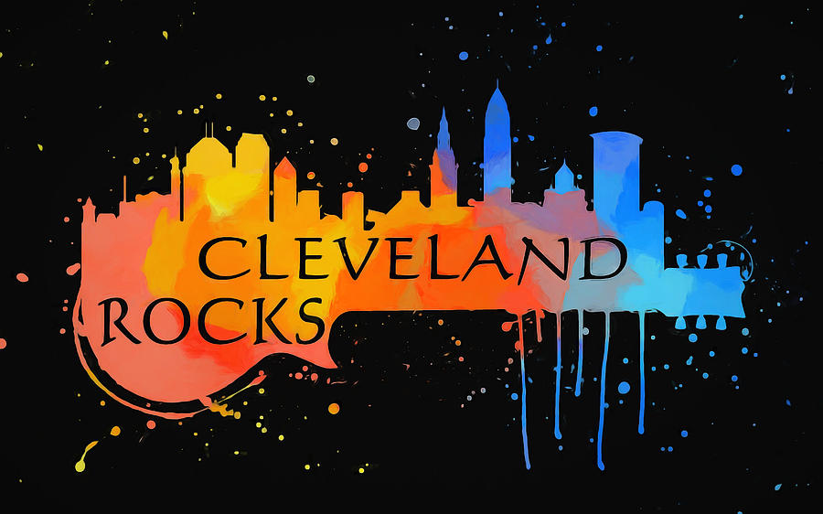 Cleveland Painting - Cleveland Rocks Skyline by Dan Sproul