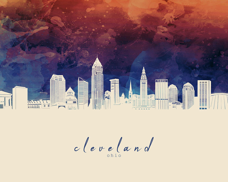 Cleveland Skyline Panorama 3 Digital Art