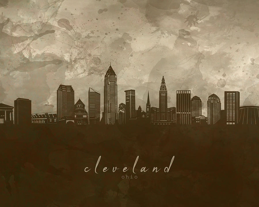 Cleveland Skyline Paonrama 4 Digital Art by Bekim M