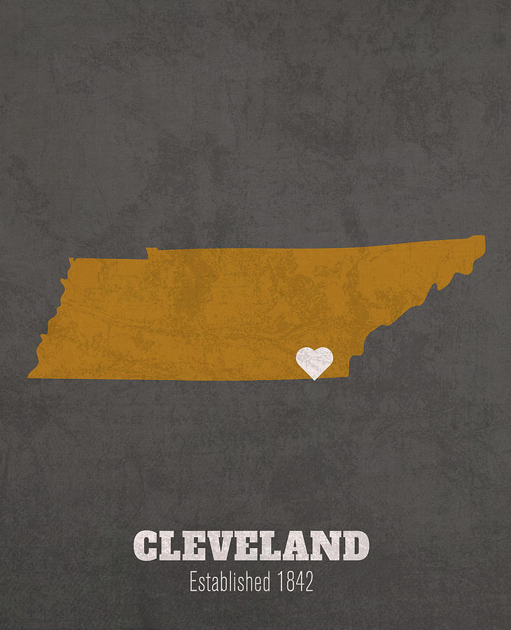 Cleveland Tennessee City Map Founded 1842 Vanderbilt University Color   Cleveland Tennessee City Map Founded 1842 Vanderbilt University Color Palette Design Turnpike 