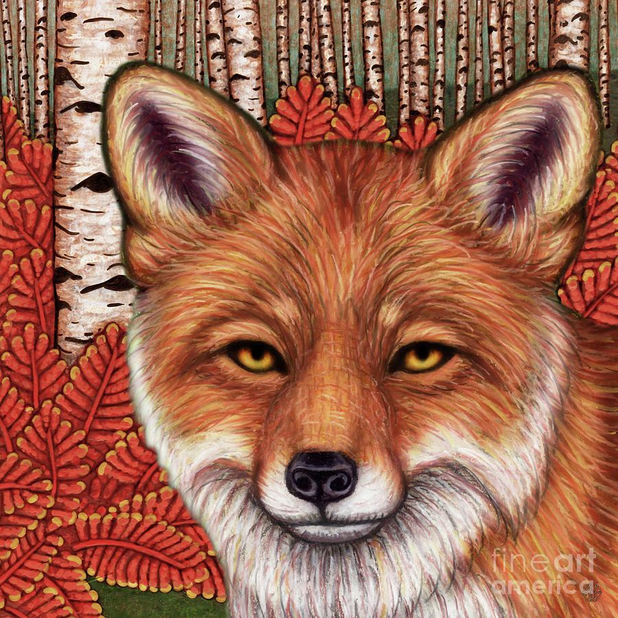 Clever Woodland Fox Painting by Amy E Fraser