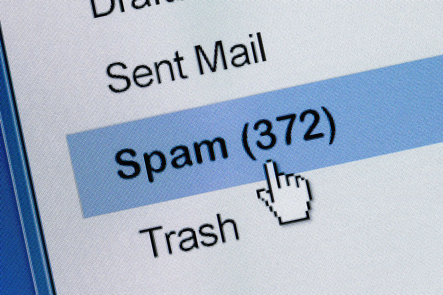 Clicking on email spam folder with 372 items Photograph by Devonyu