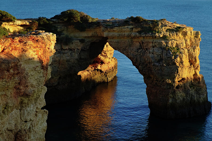 Cliff Arch in Albandeira Beach during Sunset 2 Photograph by Angelo DeVal