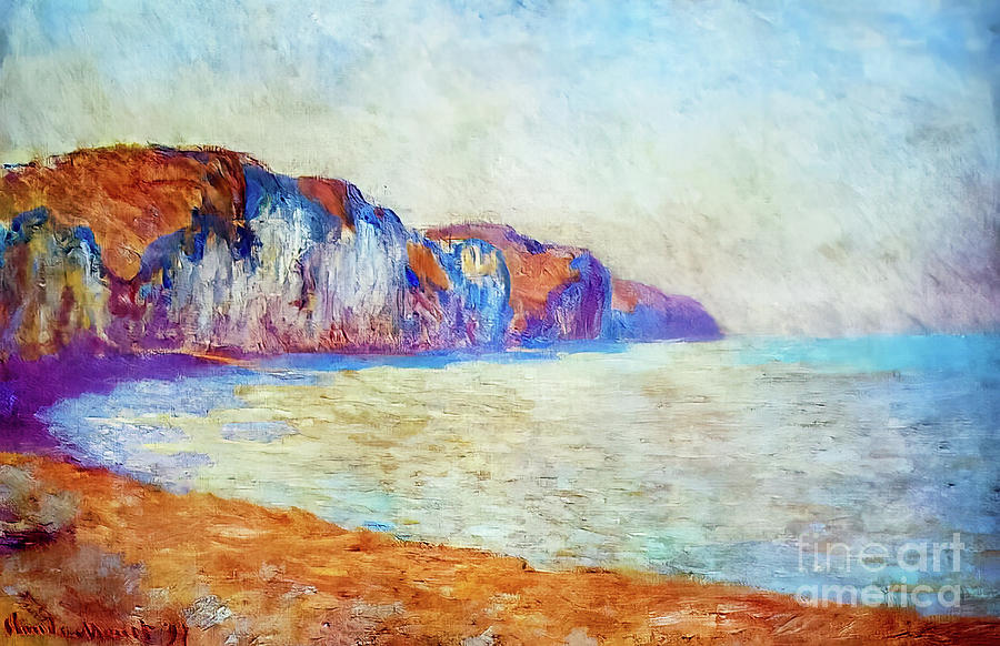 Cliff at Pourville in the Morning by Claude Monet 1897 Painting by Claude Monet