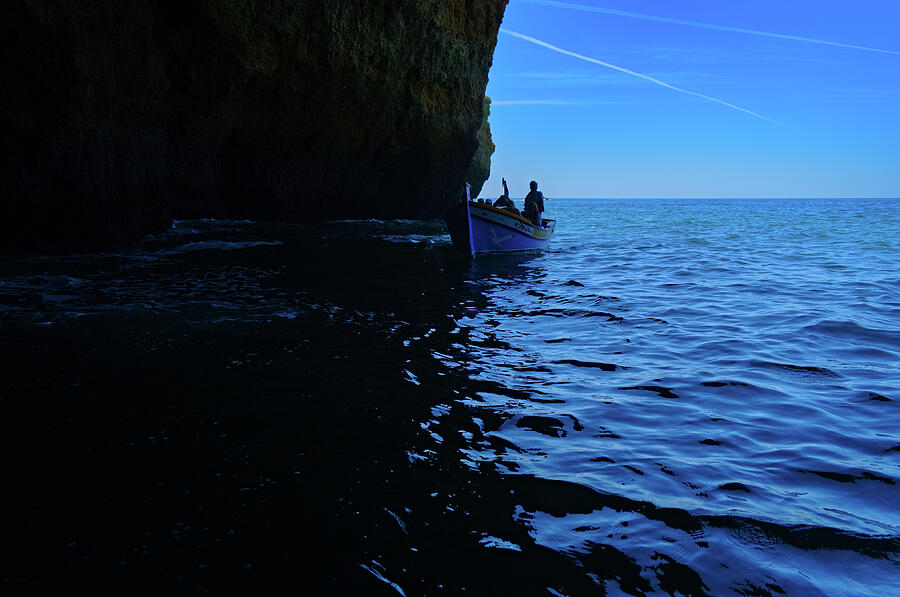 Cliff Cave and Tourist Boat Photograph by Angelo DeVal