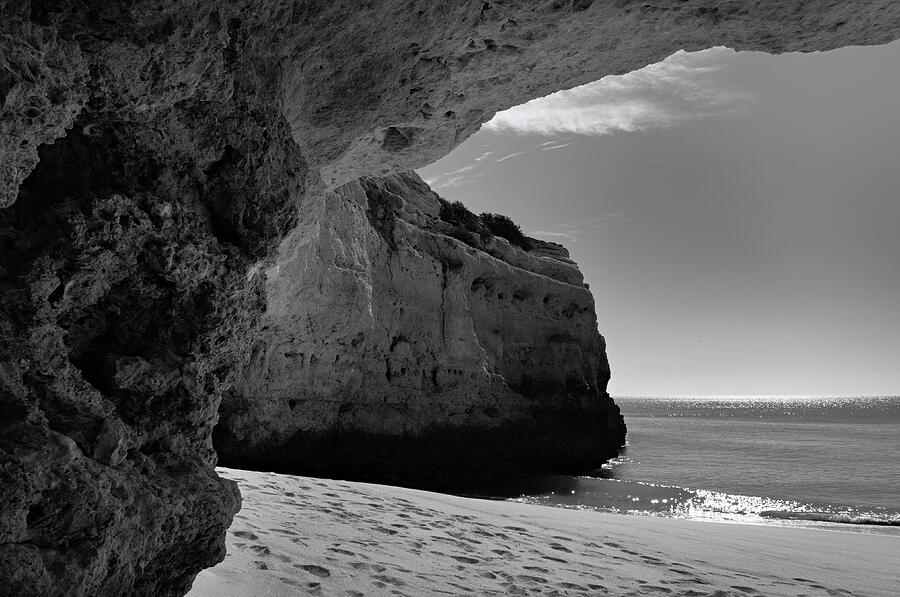 Cliff cave in Albandeira Beach Photograph by Angelo DeVal