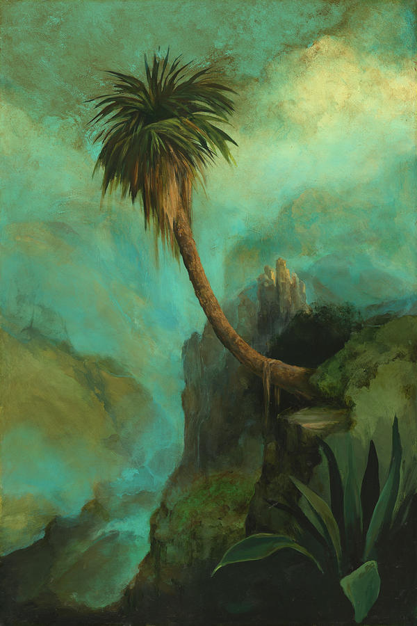 Palm Painting - Cliff Palm by Mickey Mayfield