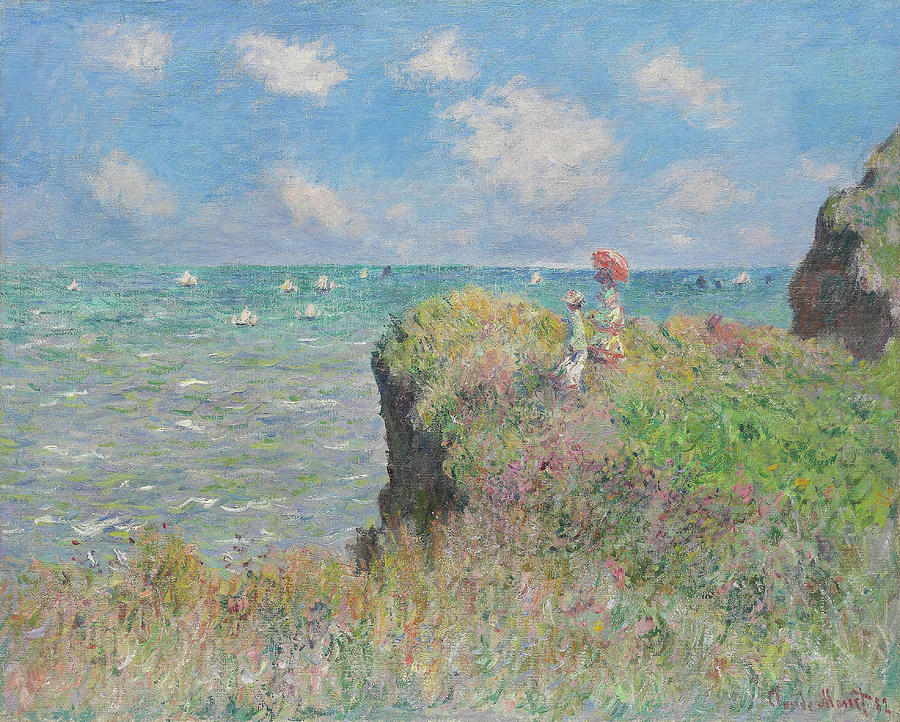 Cliff Walk at Pourville. Claude Monet, French, 1840-1926. Painting by Claude Monet
