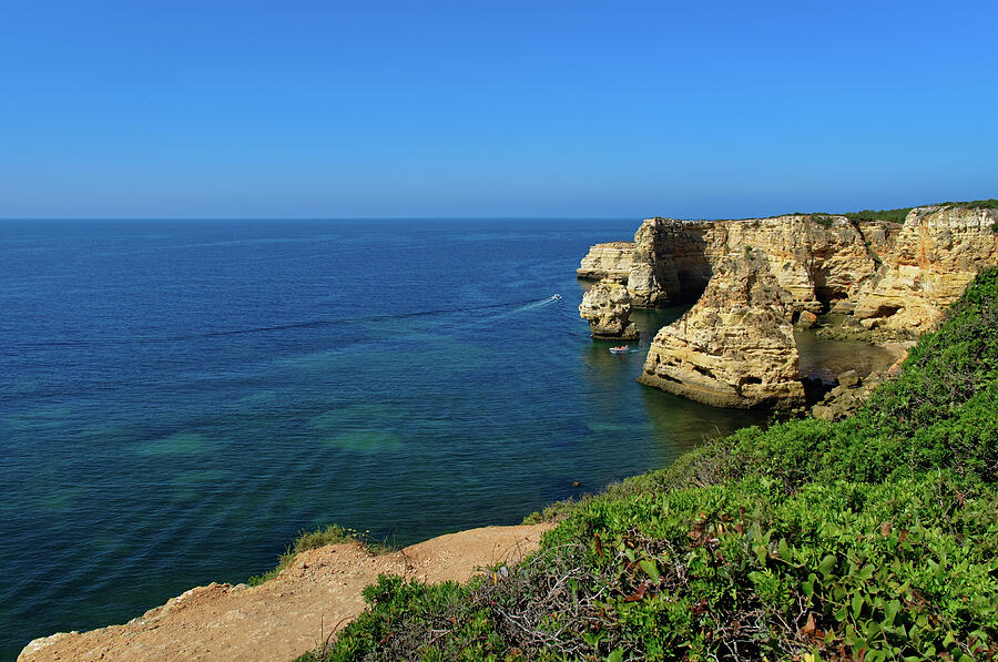 Cliffs and Vegetation in Marinha beach Photograph by Angelo DeVal