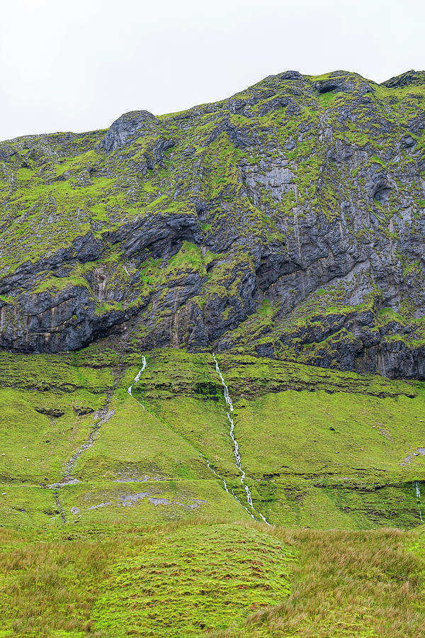 Cliffs and waterfalls of Dartry Mountains seen from Gleniff Hors Photograph by David L Moore