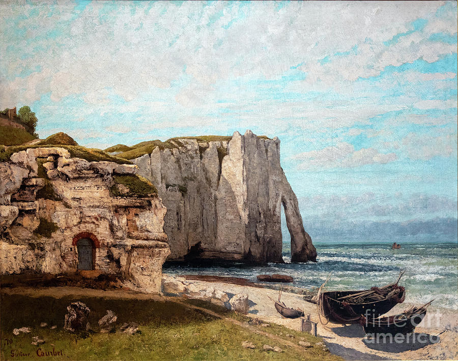 Impressionism Painting - The Cliffs at Etretat after the Storm - Courbet by Gustave Courbet