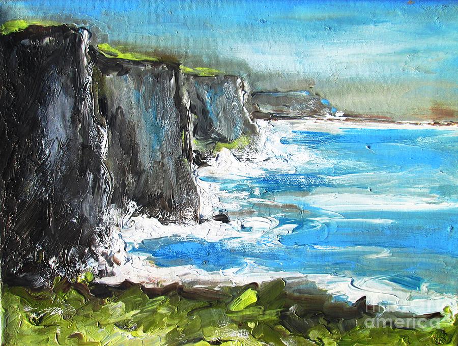 painting of Cliffs of Moher IRELAND #1 Painting by Mary Cahalan Lee - aka PIXI