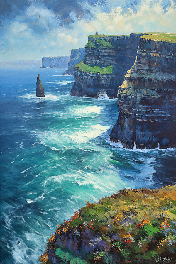 Cliffs Of Moher On Summers Day Painting