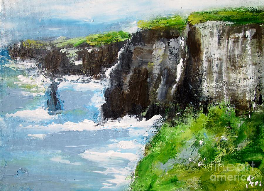 Cliffs of moher paintings  Painting by Mary Cahalan Lee - aka PIXI