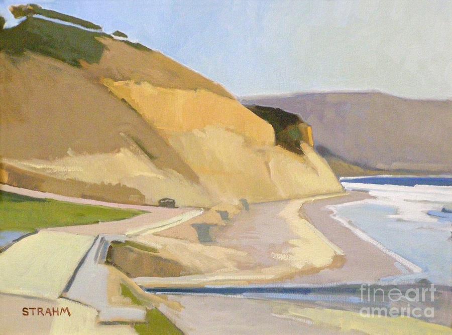 Cliffs of Torrey Pines State Beach Painting by Paul Strahm