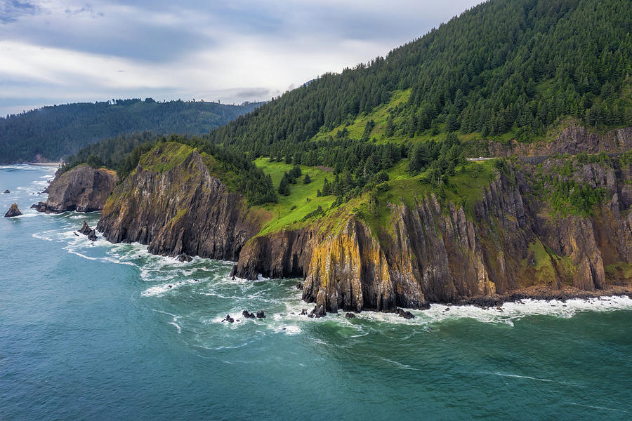 Cliffs on the oregon coast Photograph by Mike Centioli - Fine Art America