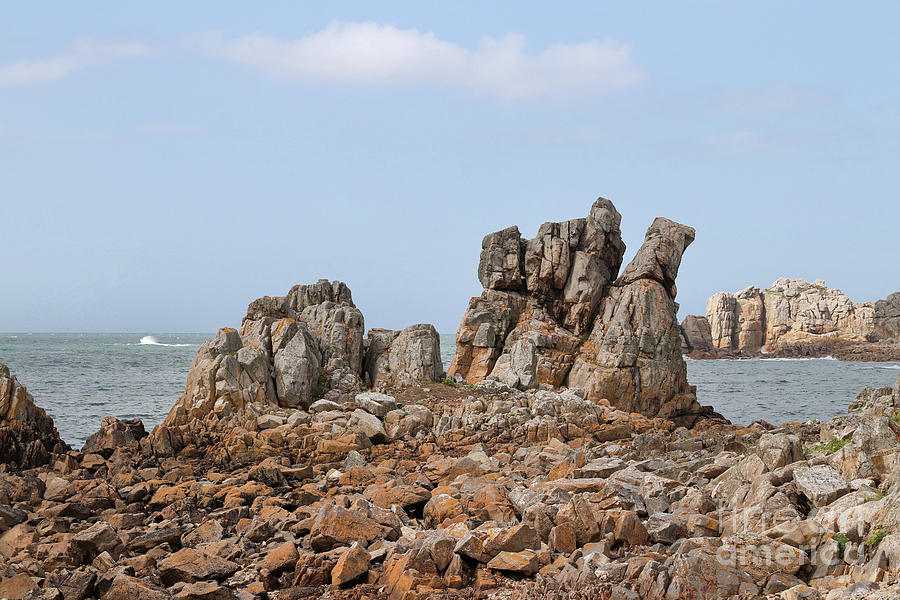 Cliffs On The Pink Granite Coast Near Le Gouffre Photograph