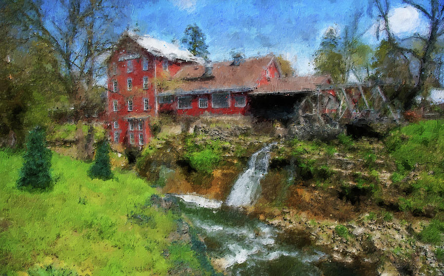 Clifton Mill Ohio Summer Painting Painting by Dan Sproul