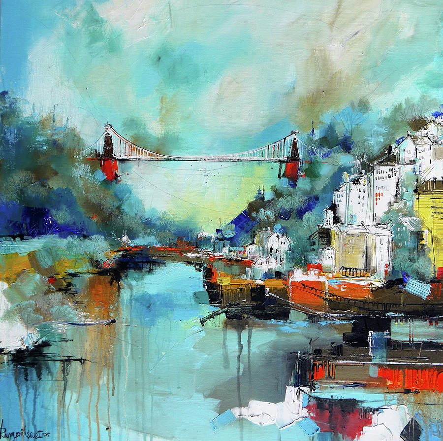 Landscape Painting - Clifton Suspension Bridge Bristol England by Irina Rumyantseva