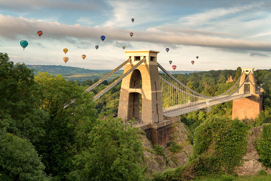 Clifton Suspension Bridge with Balloons Photograph by Paul C Stokes
