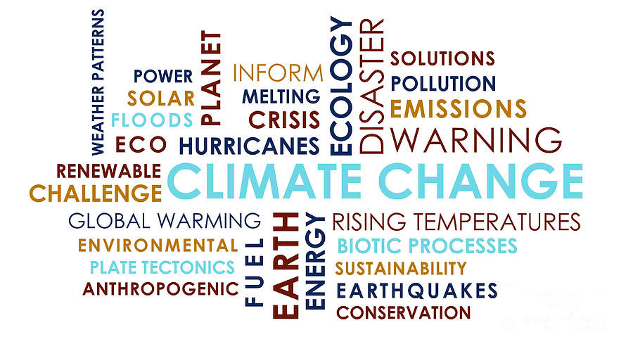 Typography Photograph - Climate Change related animated text word cloud by Milleflore Images