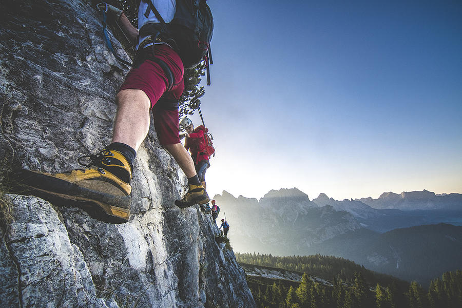 Climbing on the mountaing edge Photograph by Ziga Plahutar