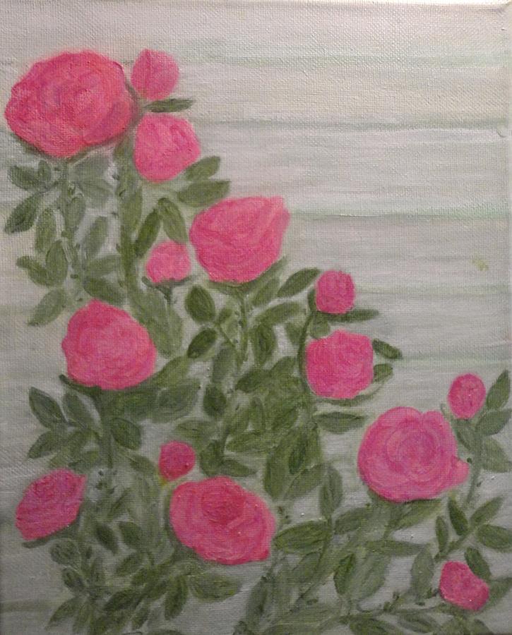 Climbing Roses  Painting by Rosie Foshee