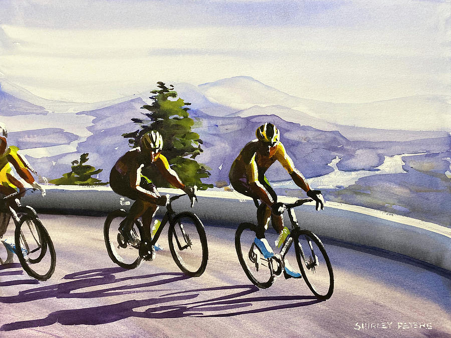 Climbing The Grand Colombier Painting by Shirley Peters