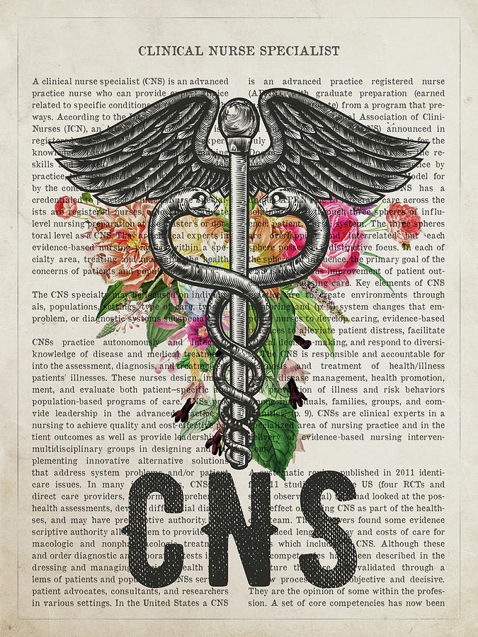 Clinical Nurse Specialist With Flowers Print Cns Digital Art