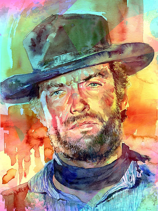 Clint E Watercolor Painting Digital Art by Michele Loomis Pixels