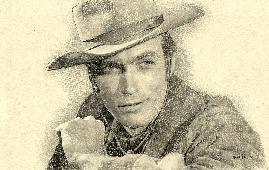 Clint Eastwood As Rowdy Yates Digital Art by Brian Wallace
