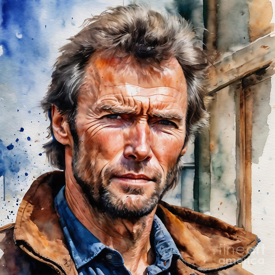 Clint Eastwood Digital Art by DSE Graphics