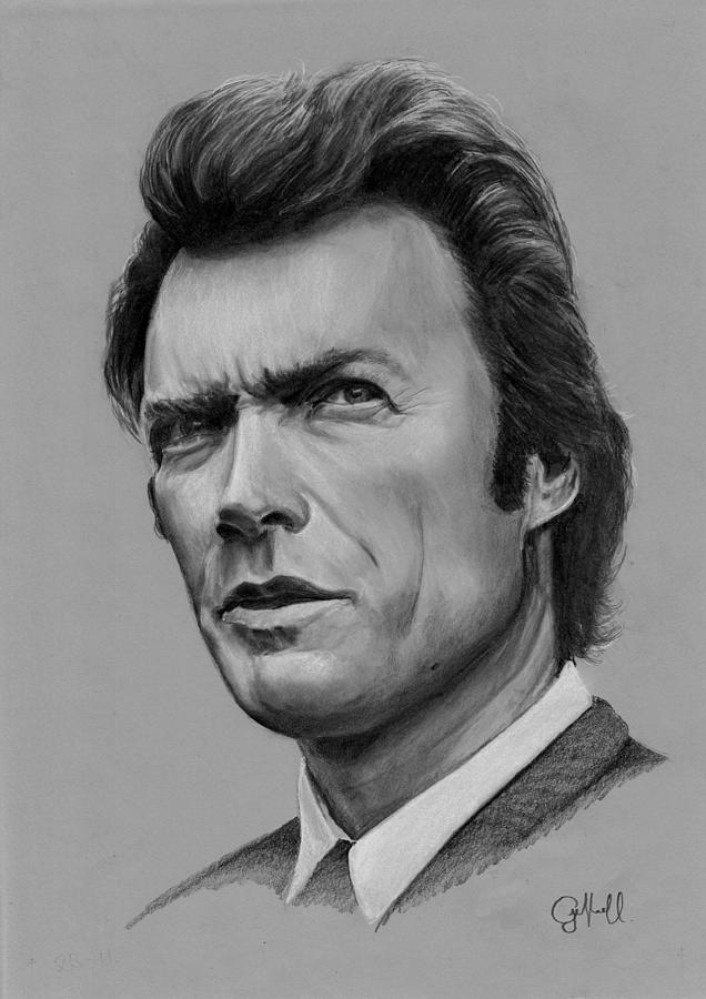 Clint Eastwood Drawing by George Campbell