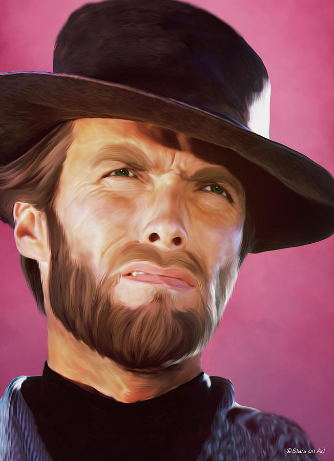 Clint Eastwood Painting - Clint Eastwood illustration -b1 by Movie World Posters