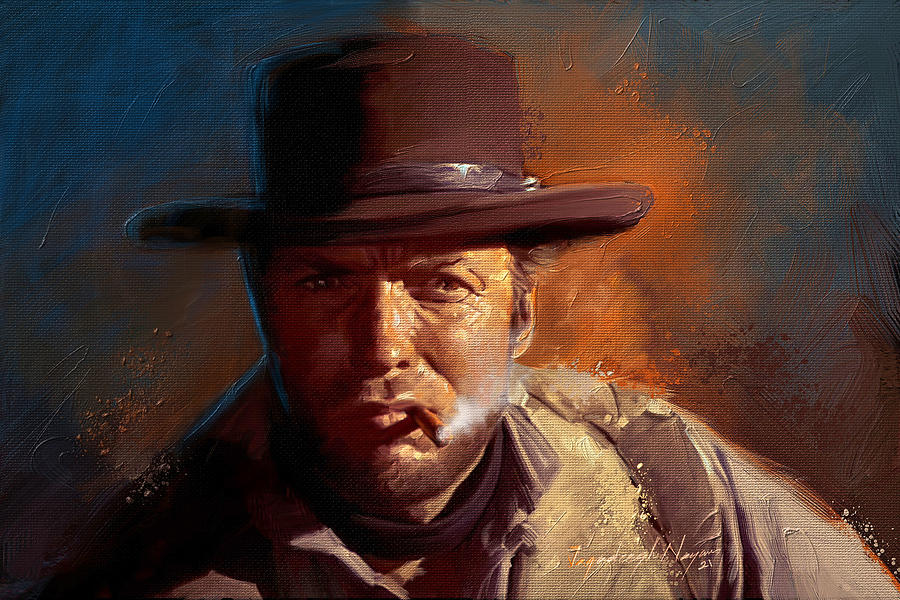 Clint Eastwood poster Painting by George Jacob