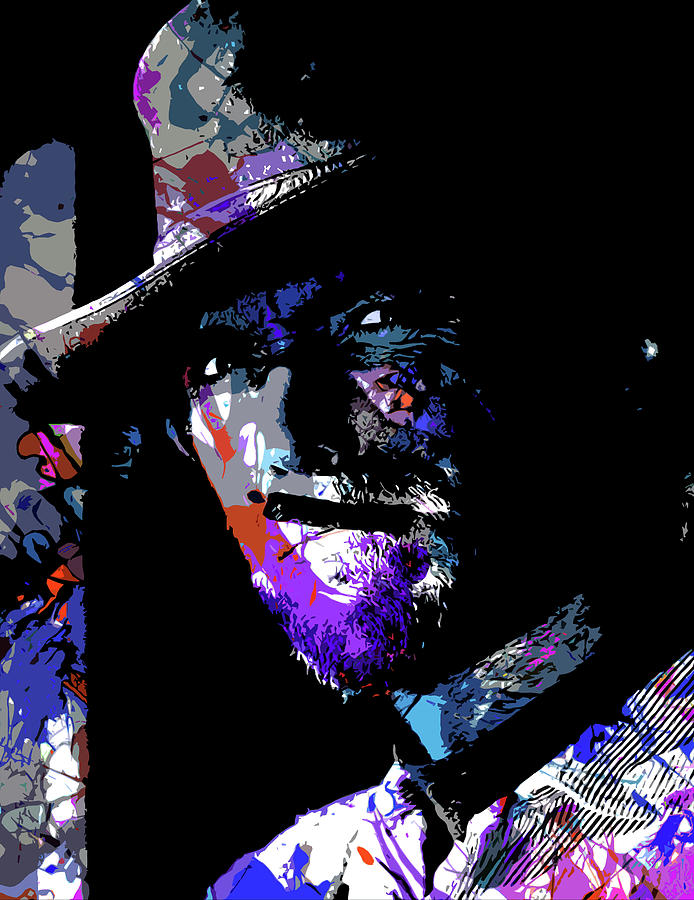 Clint Eastwood psychedelic portrait Digital Art by Movie World Posters