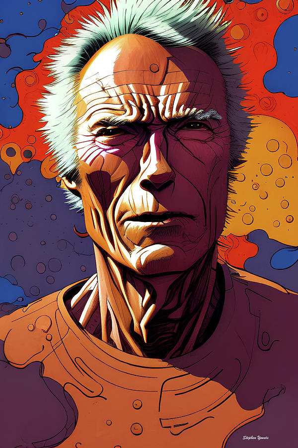 Clint Eastwood Digital Art by Stephen Younts