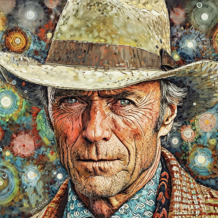 Clint Eastwood Painting by Tina LeCour
