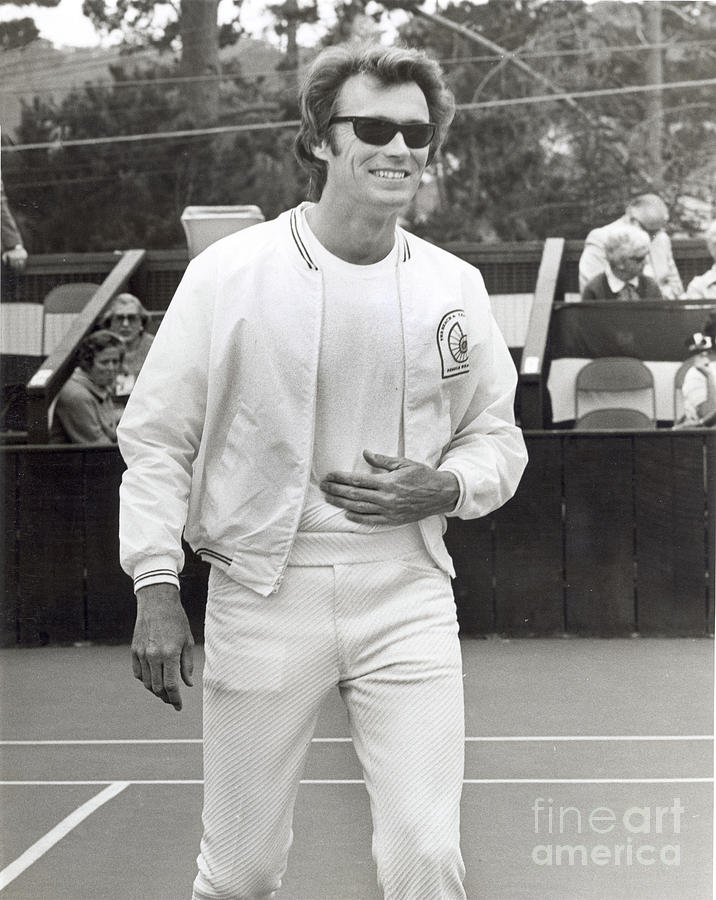 Tennis Photograph - Clinton Eastwood Jr. born May 31, 1930, American actor, Pebble Beach 1973 by Monterey County Historical Society