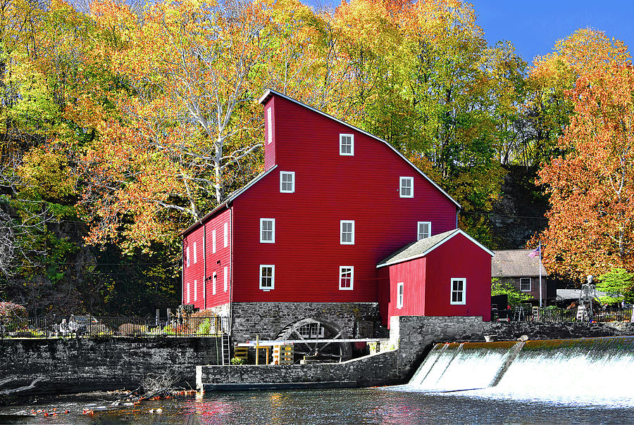 Clinton Red Mill Framed by Autumn Photograph by Regina Geoghan