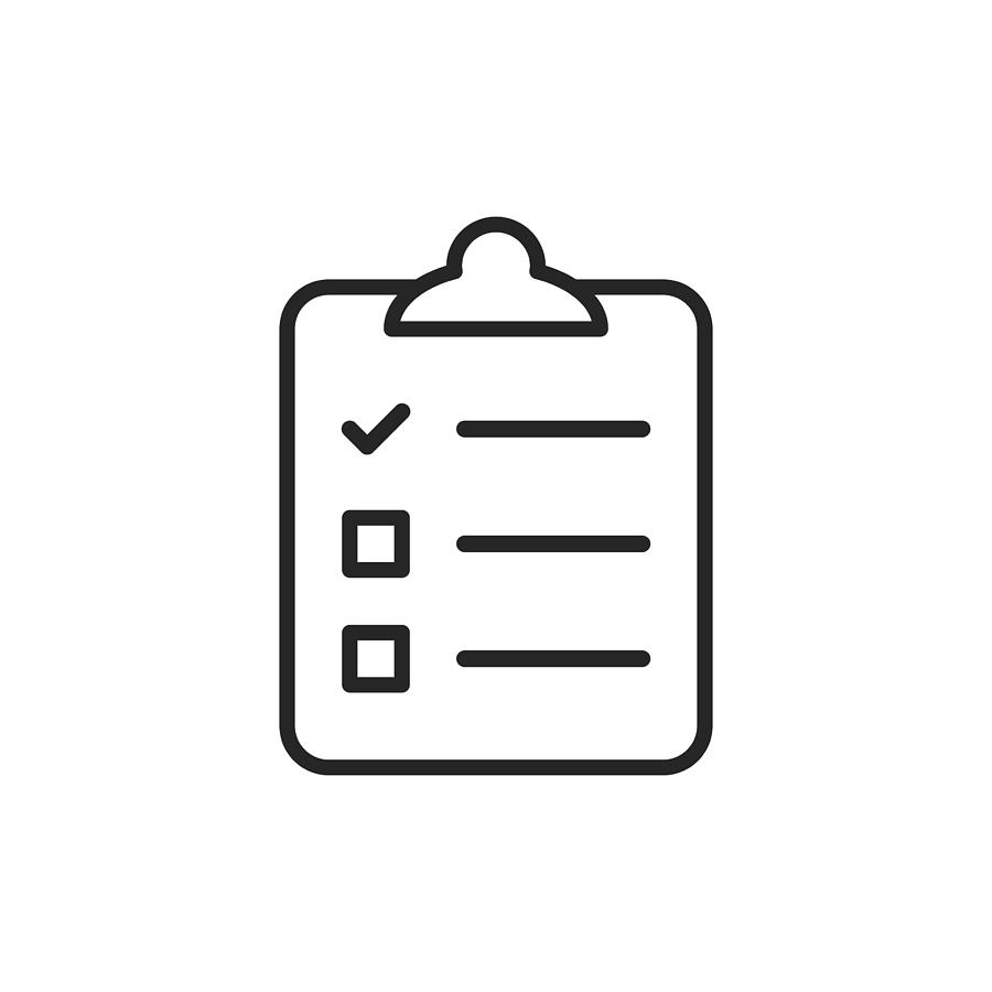 Clipboard witch Checklist, Wishlist Line Icon. Editable Stroke. Pixel Perfect. For Mobile and Web. Drawing by Rambo182