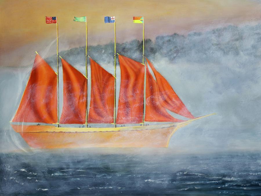 Clipper Ship in the Mist Painting by Dorsey Northrup