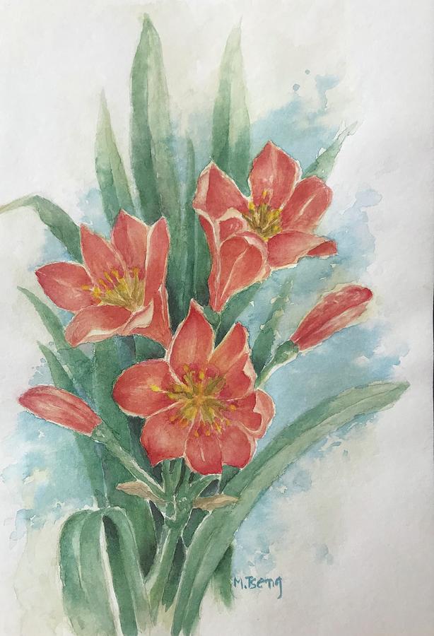 Clivia Painting by Milly Tseng