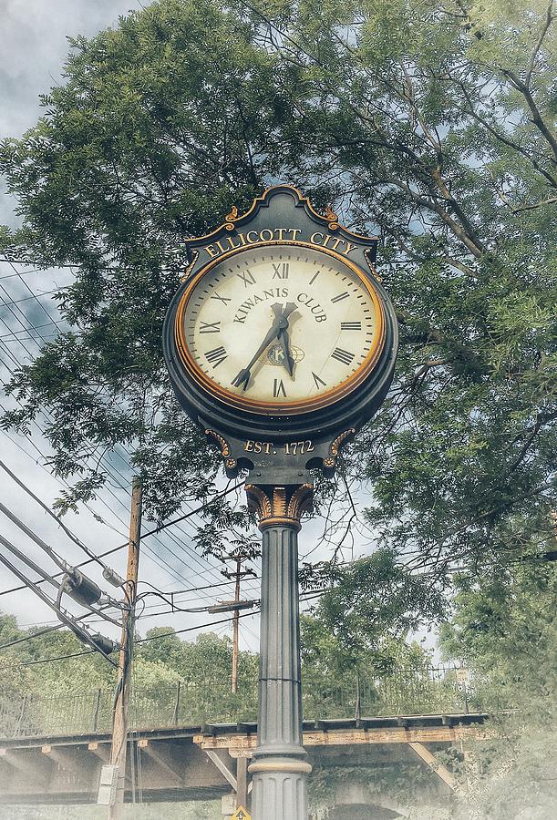 Clock in Historic Ellicott City, MD Photograph by Marianna Mills