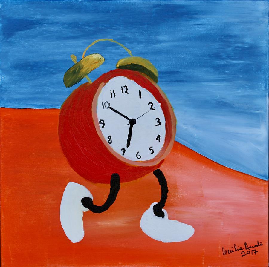 Clock running out of time Painting by Cecilia Anastos