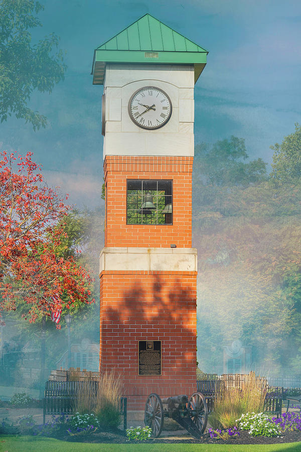 Clock Tower and Memorial in Berea, Ohio Photograph by Paul Giglia