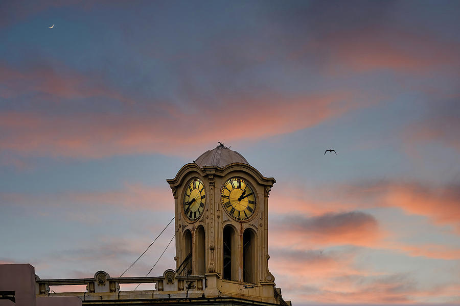 Architecture Photograph - Clock Tower at Dusk by Darryl Brooks
